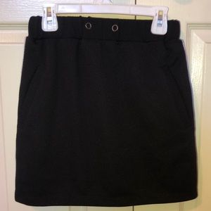 LF Black Elastic Waistband Mini Skirt
